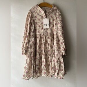 Zara Kids Floral Dress - Pink and White